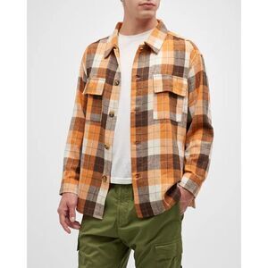 Nana Judy NWT Lennox Over Shirt in Orange Plaid oversized small